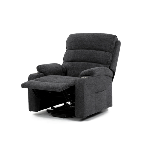 Polohovací křeslo, elektrické kabelové ovládání, šedá, látka, TV-S8348 GREY2