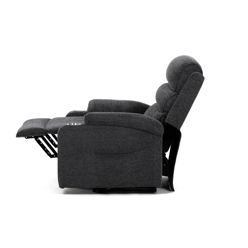 Polohovací křeslo, elektrické kabelové ovládání, šedá, látka, TV-S8348 GREY2