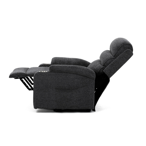 Polohovací křeslo, elektrické kabelové ovládání, šedá, látka, TV-S8348 GREY2