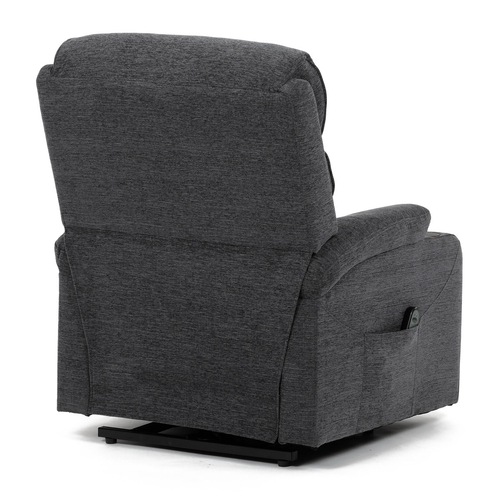 Polohovací křeslo, elektrické kabelové ovládání, šedá, látka, TV-S8348 GREY2