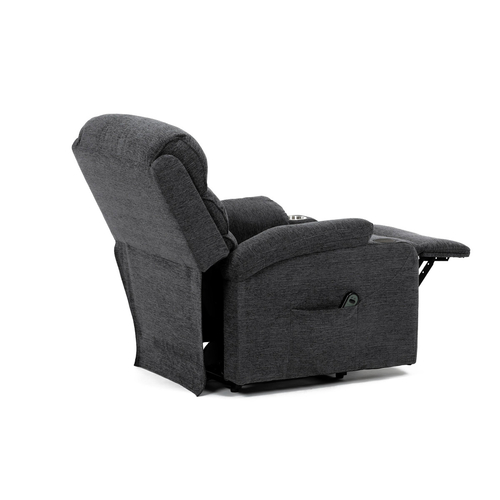 Polohovací křeslo, elektrické kabelové ovládání, šedá, látka, TV-S8348 GREY2