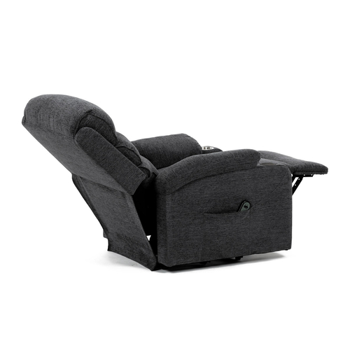 Polohovací křeslo, elektrické kabelové ovládání, šedá, látka, TV-S8348 GREY2