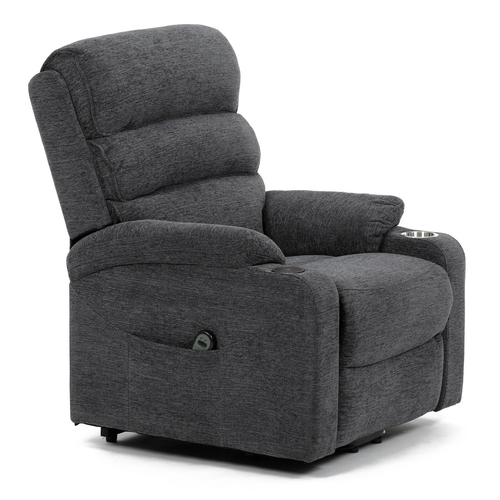 Polohovací křeslo, elektrické kabelové ovládání, šedá, látka, TV-S8348 GREY2