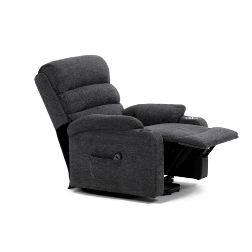 Polohovací křeslo, elektrické kabelové ovládání, šedá, látka, TV-S8348 GREY2