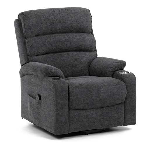 Polohovací křeslo, elektrické kabelové ovládání, šedá, látka, TV-S8348 GREY2
