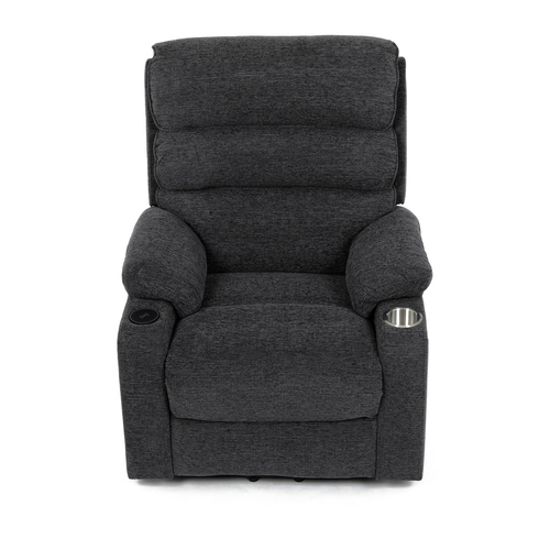 Polohovací křeslo, elektrické kabelové ovládání, šedá, látka, TV-S8348 GREY2