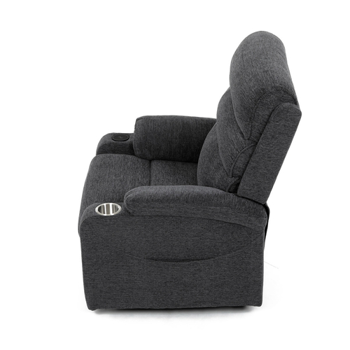 Polohovací křeslo, elektrické kabelové ovládání, šedá, látka, TV-S8348 GREY2