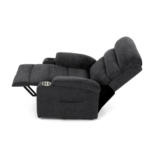 Polohovací křeslo, elektrické kabelové ovládání, šedá, látka, TV-S8348 GREY2