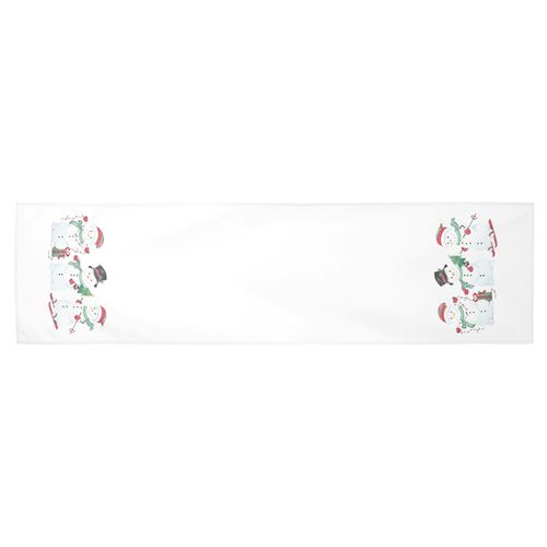 Běhoun s vánočním motivem - sněhuláci, 40x150 cm,100 % polyester.