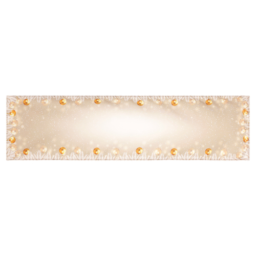 Ubrus - běhoun, vzor se zlatými ozdobami, 100% polyester, 40 x 150 cm