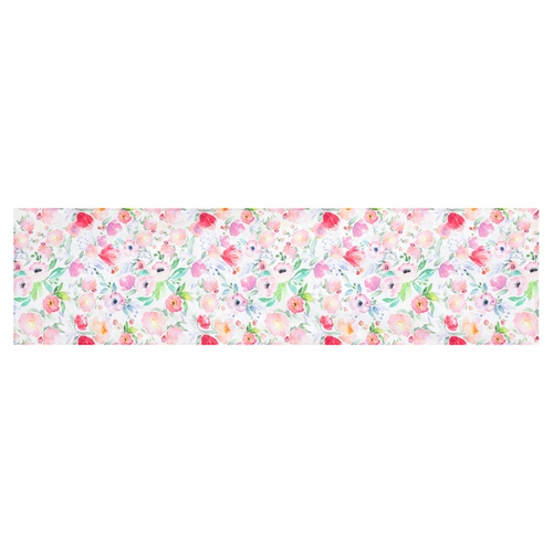 Běhoun - vzor s pivoňkami, 100 % polyester, 40 x 150 cm