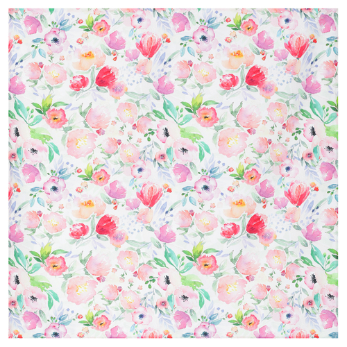 Ubrus, pivoňky v růžových barvách, 80x80cm, 100% polyester.