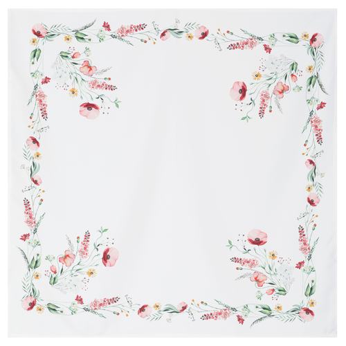Ubrus,máky v růžových barvách, 80x80cm, 100% polyester.
