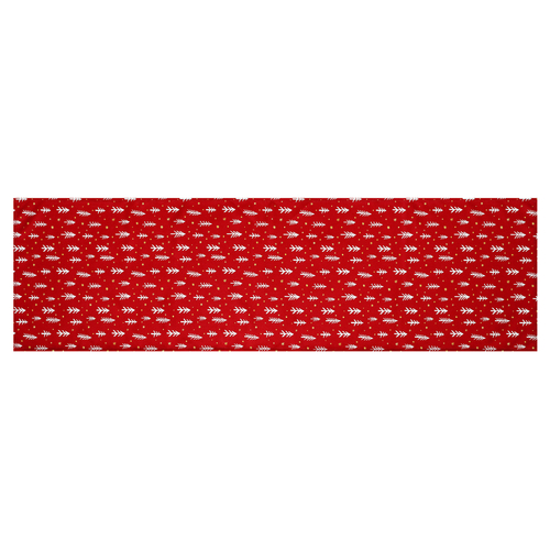 Běhoun červený - vánoční , 100% polyester, 40 x 150 cm