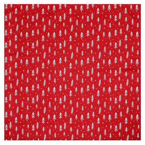 Ubrus červený - vánoční vzor, 100% polyester, 80 x 80 cm