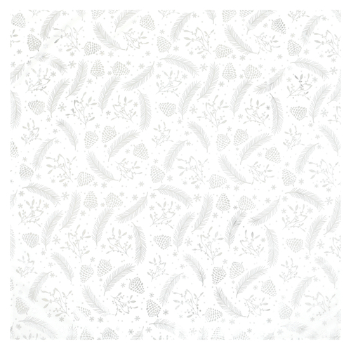 Ubrus - stříbrný vánoční vzor, 100% polyester, 80 x 80 cm