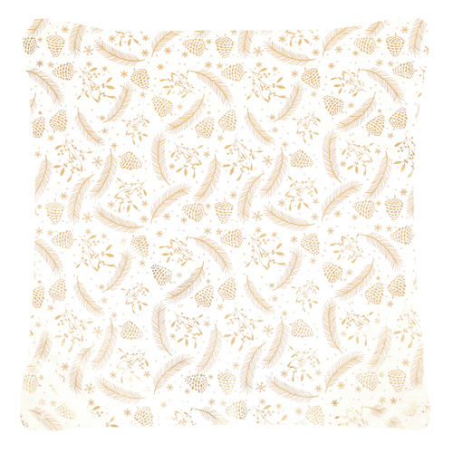 Polštář sametový s výplní - zlatý vánoční vzor, 100% polyester, 45 x 45 cm
