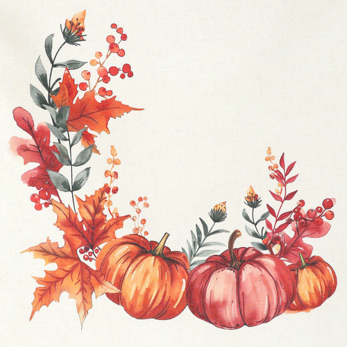 Běhoun - dýně a listí, 100 % polyester, 40 x 150 cm
