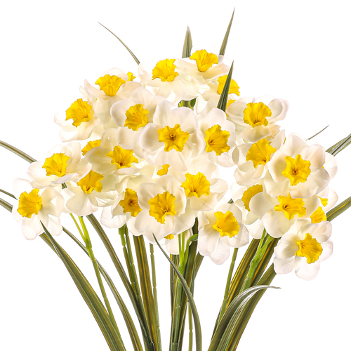 Narcis - umělá kytice, bílá barva