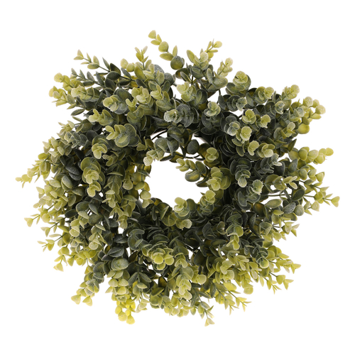 Věnec umělý - pr. 30 cm, eukalyptus, barva zelená