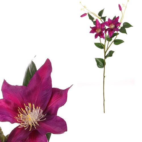 Clematis - umělá řezaná květina, světle fialová