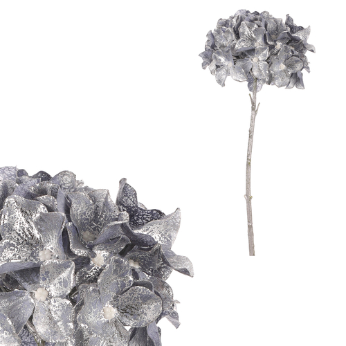 Hortenzie - umělá řezaná květina, modro-stříbrná