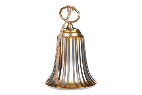 Kovový zvon - závěsný, stříbrno-zlatý