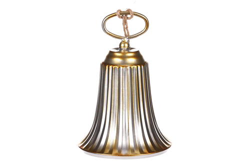 Kovový zvon - závěsný, stříbrno-zlatý
