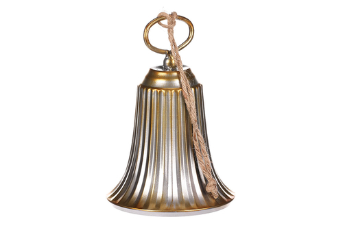 Kovový zvon - závěsný, stříbrno-zlatý