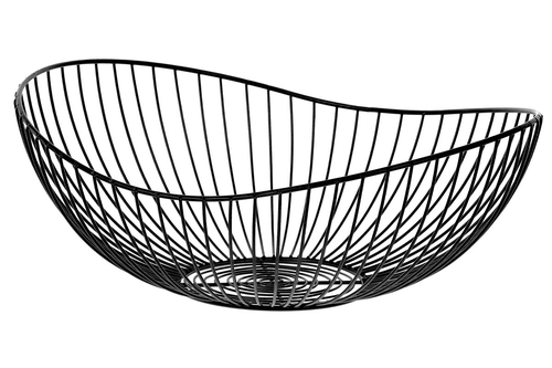 Košík, kovová dekorace, barva černá