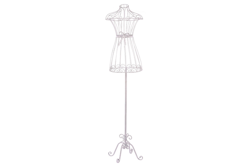 Stojan na oblečení - kovová panna, barva bílá