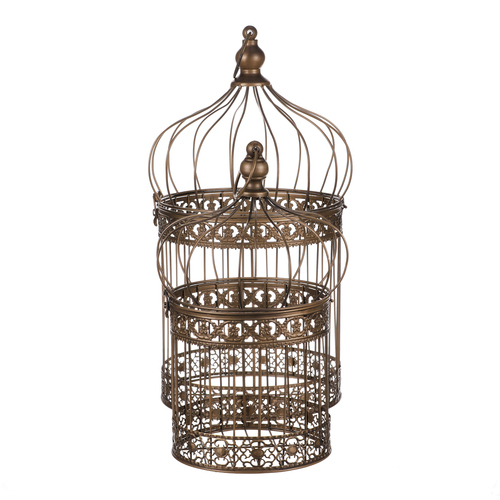 Klec kovová - závěsná, barva měděná, cena za sadu 2 ks