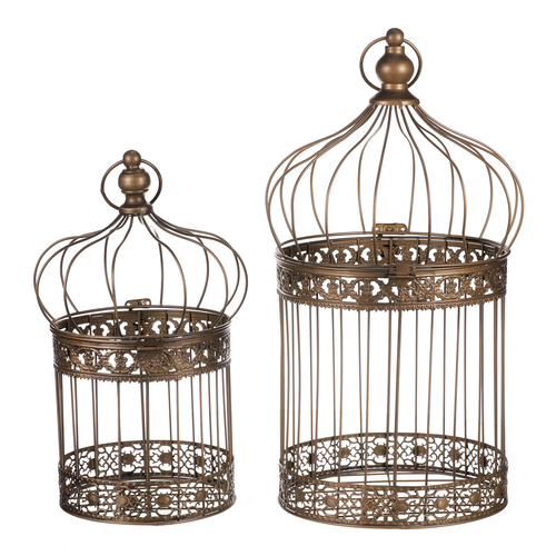 Klec kovová - závěsná, barva měděná, cena za sadu 2 ks