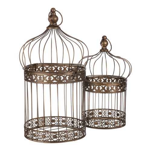 Klec kovová - závěsná, barva měděná, cena za sadu 2 ks