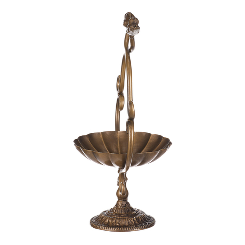 Krmítko/pítko - kovový stojan, s ptáčky, barva měděná