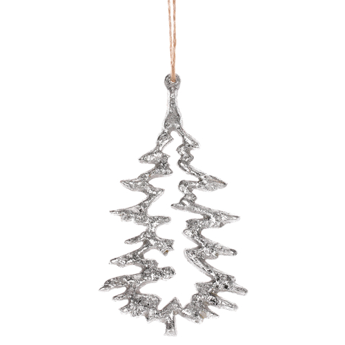 Stromek kovový - závěsná ozdoba, barva stříbrná