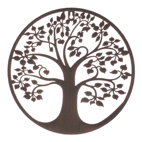 Strom kovový - dekorace na zeď, barva hnědá