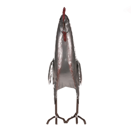 Kohout - kovová dekorace, barva stříbrná