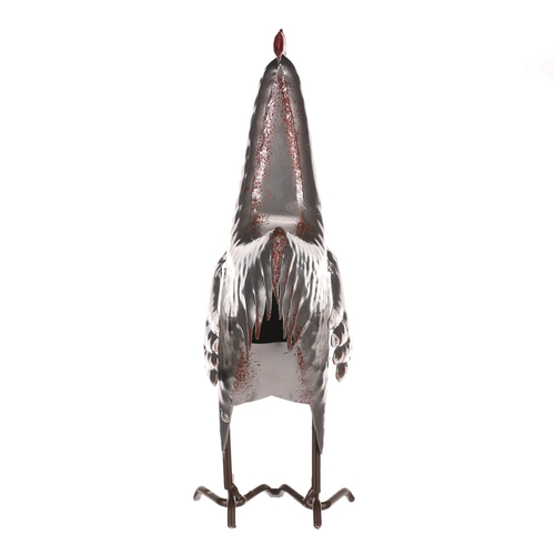 Kohout - kovová dekorace, barva stříbrná