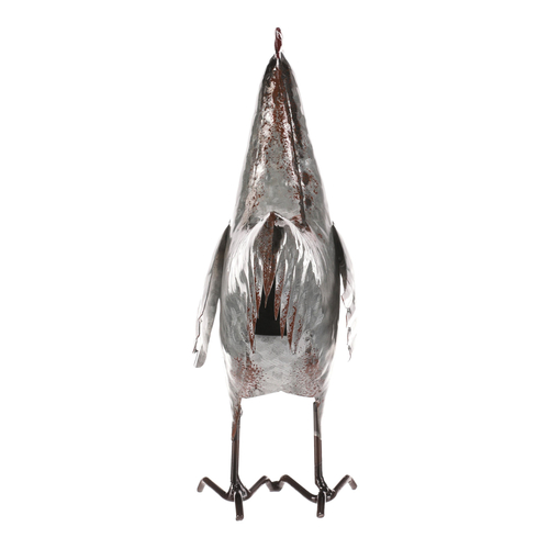 Kohout - kovová dekorace, barva stříbrná