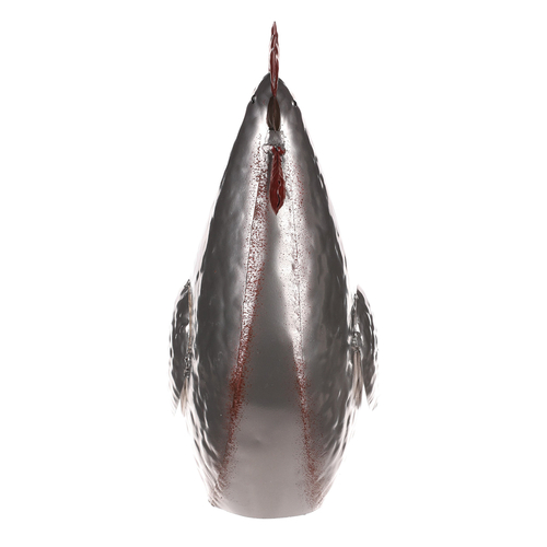 Slepice - kovová dekorace, barva stříbrná