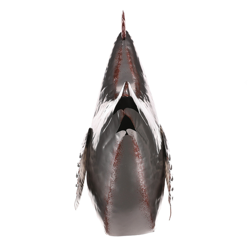 Slepice - kovová dekorace, barva stříbrná