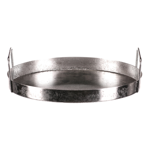 Tác kovový s uchy - kulatý tvar, barva stříbrná