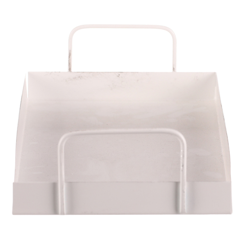 Tác kovový s uchy - obdélníkový tvar, barva bílá