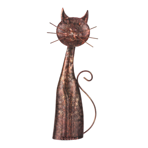 Kočka - kovová zahradní dekorace, měděná