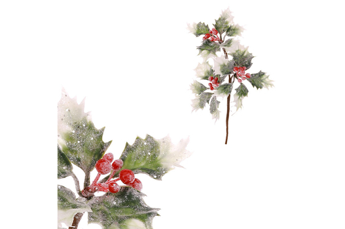 Cesmína, větvička ojíněná vánoční umělá dekorace. Cena za 1ks.