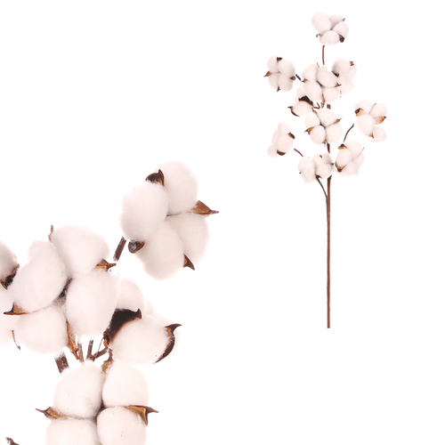 Bavlník - umělý trs, barva bílá