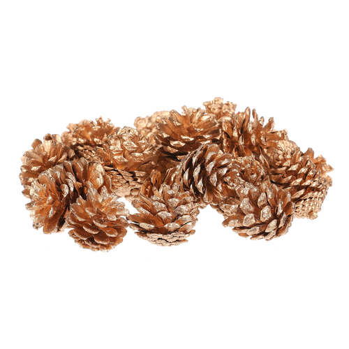 Šišky - pravé borovicové, zlaté, cena za balení (24 ks)