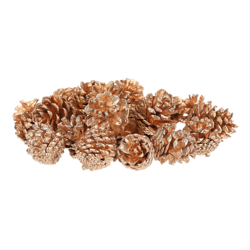 Šišky - pravé borovicové, zlaté, cena za balení (24 ks)