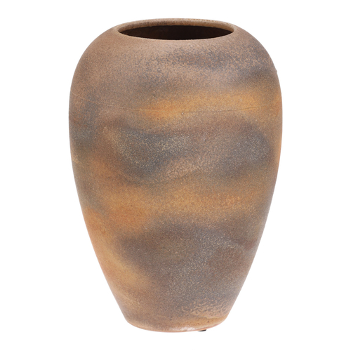 Váza keramická - výška 29 cm, zaoblená, béžovo-šedá